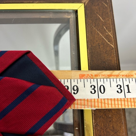 Polo by Ralph Lauren 100% Silk Red-Blue Striped 58” Men Office Career Italy Made - Picture 7 of 10